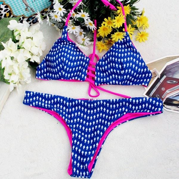 Assorted Native Print Halter Swim Outfit factory