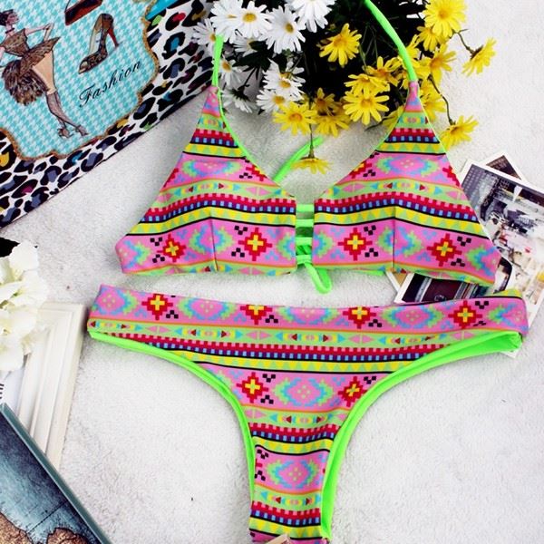 Assorted Native Print Halter Swim Outfit best