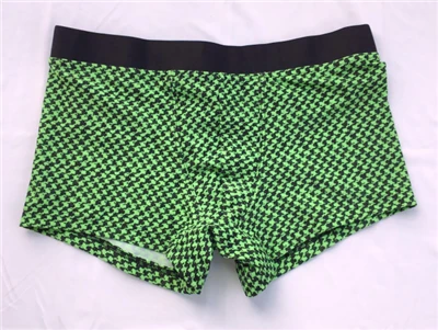 Grønne Houndstooth Print Mænd Board svømmeshorts